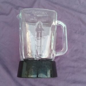 Clear Glass Blender Jar with Black Base - Replacement Pitcher